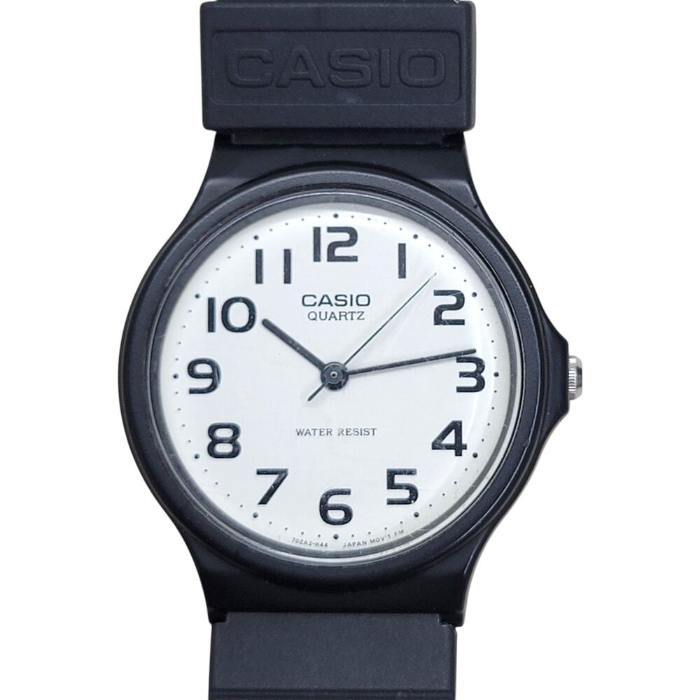 Casio MQ-24 MQ24-7B Classic Unisex Analog Quartz Watch White Dial Black Resin